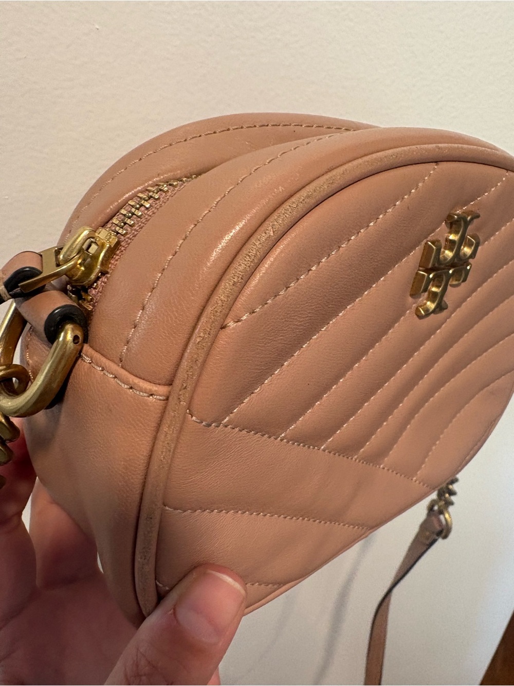 Tory Burch Blush Quilted Leather Chain Crossbody - Picture 4 of 6